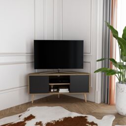 "Decorotika Lesson 120 cm Corner TV Unit for TVs up to 51"" in Dark Brown" - thumbnail 1