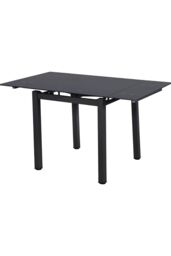 Modernique Tempered Glass Extending Small Dining Table 80 cm to 130 cm in Black - thumbnail 2