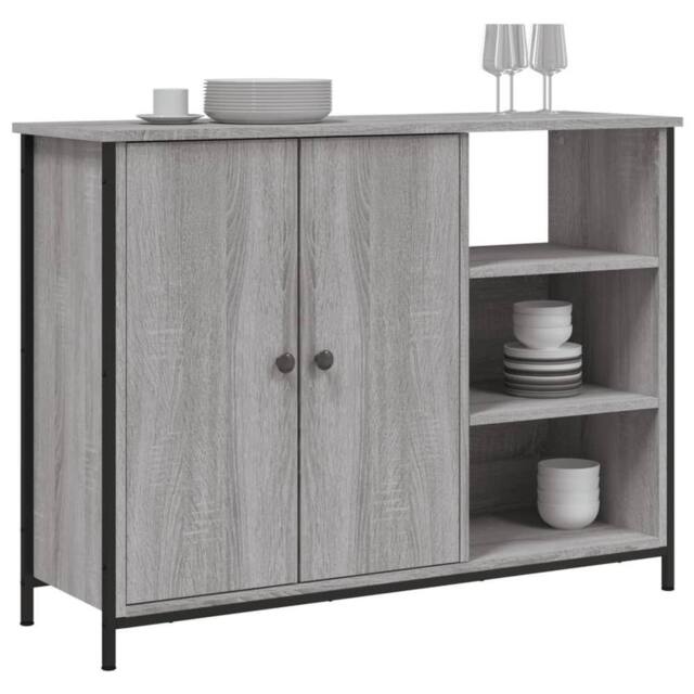 Berkfield Home Sideboard Grey Sonoma 100x33x75 cm Engineered Wood - Size: 100 x 33 x 75 cm - image 1