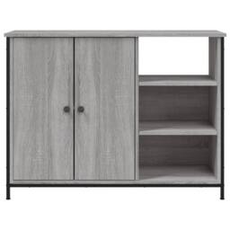 Berkfield Home Sideboard Grey Sonoma 100x33x75 cm Engineered Wood - Size: 100 x 33 x 75 cm - thumbnail 6