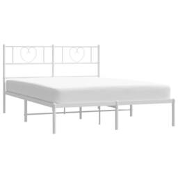 Berkfield Home Metal Bed Frame with Headboard White 160x200 cm - thumbnail 3