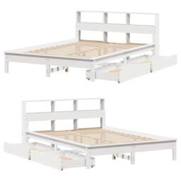 Berkfield Home Durable Bookcase Bed without Mattress White 160x200 cm Solid Wood Pine - thumbnail 9