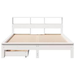 Berkfield Home Durable Bookcase Bed without Mattress White 160x200 cm Solid Wood Pine - thumbnail 4