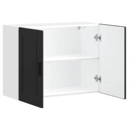 Berkfield Home Kitchen Wall Cabinet Porto Black Engineered Wood - thumbnail 5