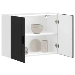 Berkfield Home Kitchen Wall Cabinet Porto Black Engineered Wood - thumbnail 2