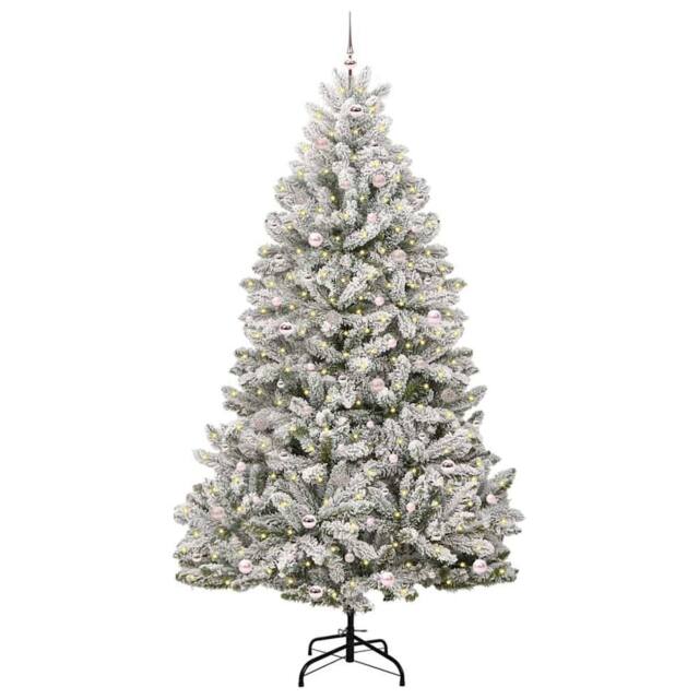 Berkfield Home Elegant Artificial Christmas Tree Green & White 270 cm PVC & Metal - image 1