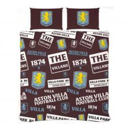 Aston Villa FC Patch Duvet Cover Set in Dark Red - thumbnail 1