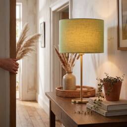 Happy Homewares Designer Frosted Lime Green Textured Linen Fabric Circular Lamp Shade - Size: 12 inches - thumbnail 6