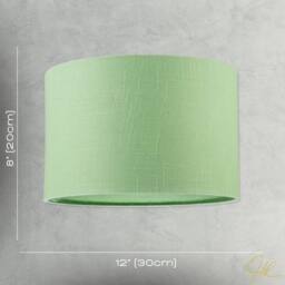 Happy Homewares Designer Frosted Lime Green Textured Linen Fabric Circular Lamp Shade - Size: 12 inches - thumbnail 7