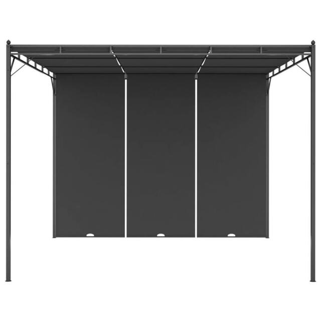 Berkfield Home Garden Gazebo with Side Curtain 3x3x2.25 m Anthracite in Black - image 1