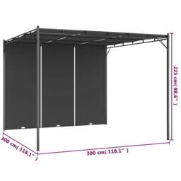 Berkfield Home Garden Gazebo with Side Curtain 3x3x2.25 m Anthracite in Black - thumbnail 8
