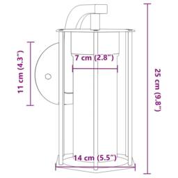 Berkfield Home Outdoor Wall Light Black Stainless Steel - thumbnail 7