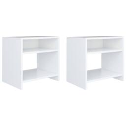 Berkfield Home Elegant Bedside Cabinets 2 pcs White 40x30x40 cm Engineered Wood - Size: 40 x 30 x 40 cm - thumbnail 2