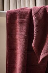 CHRISTY 'Highgate' Ribbed Turkish Cotton Textured Towels in Maroon - Size: Bath Sheet - thumbnail 4