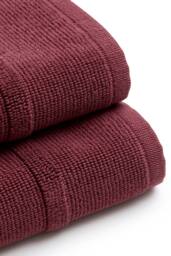 CHRISTY 'Highgate' Ribbed Turkish Cotton Textured Towels in Maroon - Size: Bath Sheet - thumbnail 3