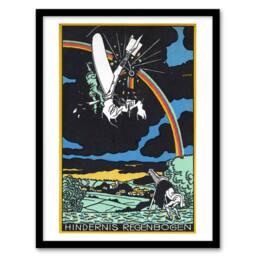 "Artery8 Rainbow Obstacle Plane Crash Moriz Jung Framed Wall Art Print - Size: W12"" x H16""" - thumbnail 1