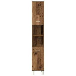 Berkfield Home 3 Piece Bathroom Furniture Set Old Wood Engineered Wood in Brown - thumbnail 5