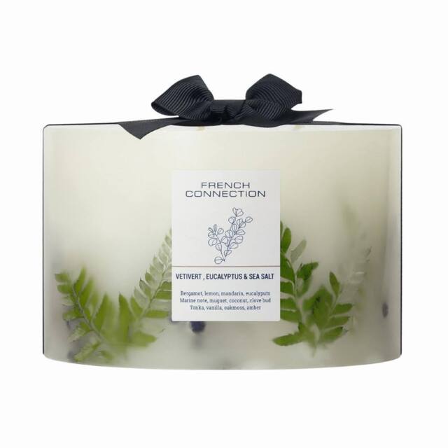 French Connection Eucalyptus Scented Candle Botanical Pillar Candle 1.5kg - image 1