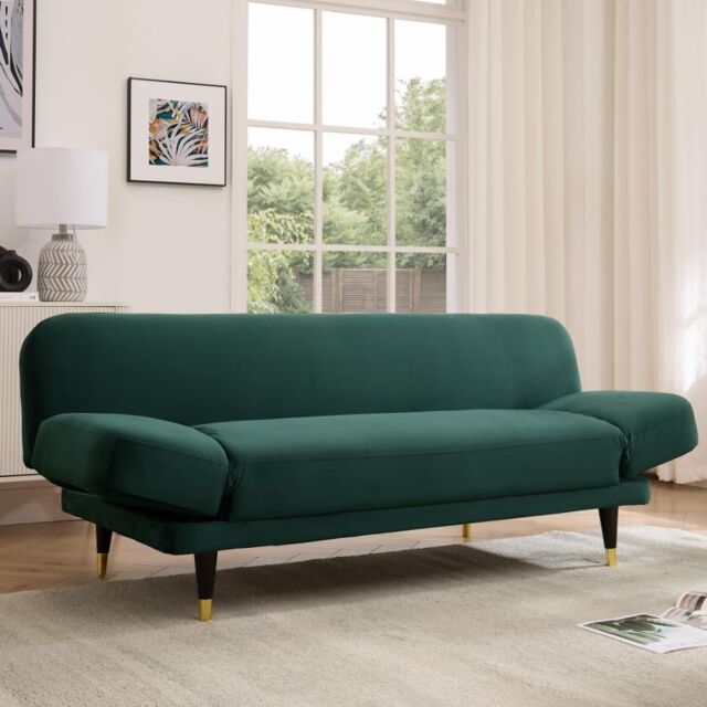 Home Detail Silas Sofa Bed With Adjustable Armrests in Green - Size: 3 Seater - image 1