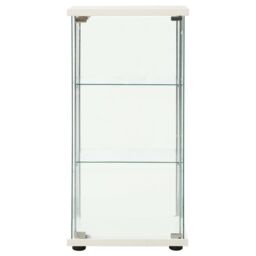 Berkfield Home Storage Cabinet Tempered Glass White - thumbnail 2