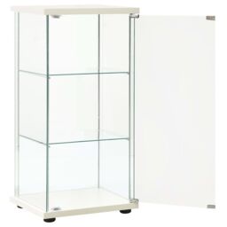 Berkfield Home Storage Cabinet Tempered Glass White - thumbnail 3