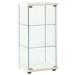 Berkfield Home Storage Cabinet Tempered Glass White - thumbnail 1