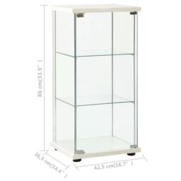 Berkfield Home Storage Cabinet Tempered Glass White - thumbnail 5