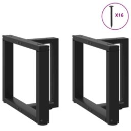 Berkfield Home Coffee Table Legs T-Shaped¬†2 pcs Black 50x25x(42-43) cm Steel - thumbnail 3
