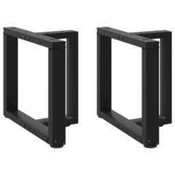 Berkfield Home Coffee Table Legs T-Shaped¬†2 pcs Black 50x25x(42-43) cm Steel - thumbnail 1