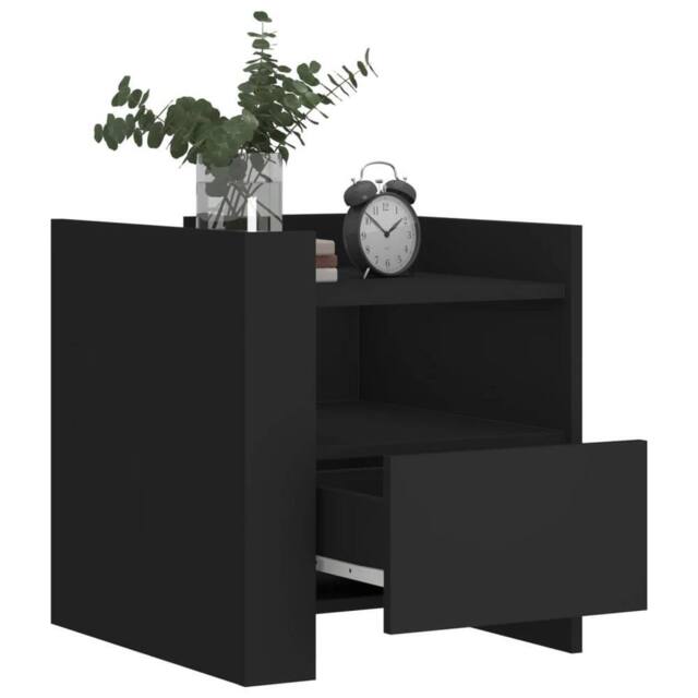 Berkfield Home Decorative Bedside Cabinet Black 45x50x50 cm Engineered Wood - Size: 45 x 50 x 50 cm - image 1