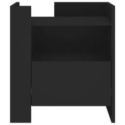 Berkfield Home Decorative Bedside Cabinet Black 45x50x50 cm Engineered Wood - Size: 45 x 50 x 50 cm - thumbnail 4