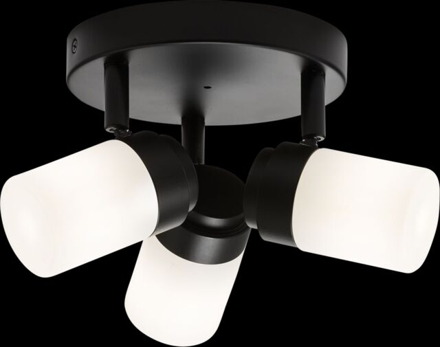 Netlighting G9 Triple Spotlight with Frosted Glass Matt Black 230V IP44 25W - image 1
