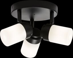 Netlighting G9 Triple Spotlight with Frosted Glass Matt Black 230V IP44 25W - thumbnail 1