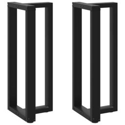Berkfield Home Bar Table Legs T-Shaped¬†2 pcs Black 50x35x(100-101) cm Steel - thumbnail 1