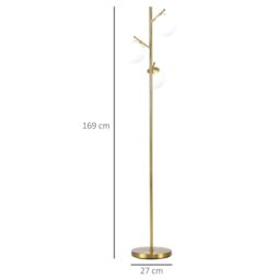 HOMCOM Modern Tree Floor Lamp with 3 Light, for Living Room Bedroom in Gold - thumbnail 3