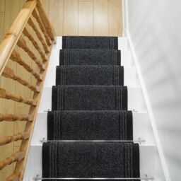 runrug Stair Runner Carpet - Durable, Non-Slip, 7mm - 'Inca' in Black - Size: 66 cm x 720 cm - thumbnail 5
