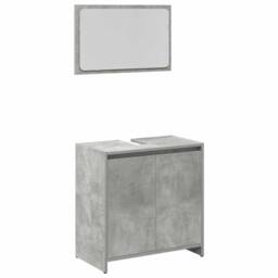 Berkfield Home 3 Piece Bathroom Furniture Set Concrete Grey Engineered Wood - thumbnail 6
