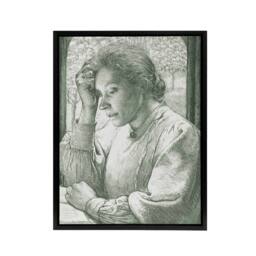 "Artery8 Pencil Portrait of Henriette Holst Framed Canvas Wall Art Print in Grey - Size: W12"" x H16""" - thumbnail 1