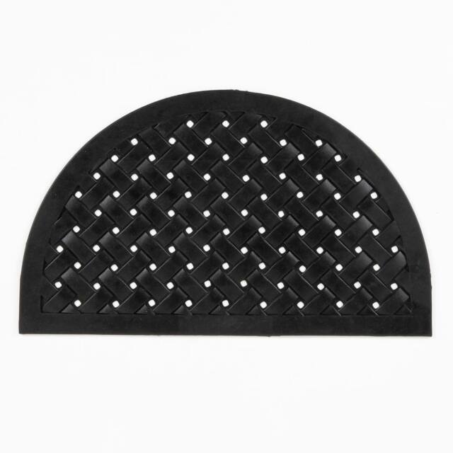 Esselle Reddish Half Moon Rubber Lattice Mat in Black - Size: 45 cm x 75 cm - image 1