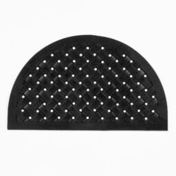 Esselle Reddish Half Moon Rubber Lattice Mat in Black - Size: 45 cm x 75 cm - thumbnail 1