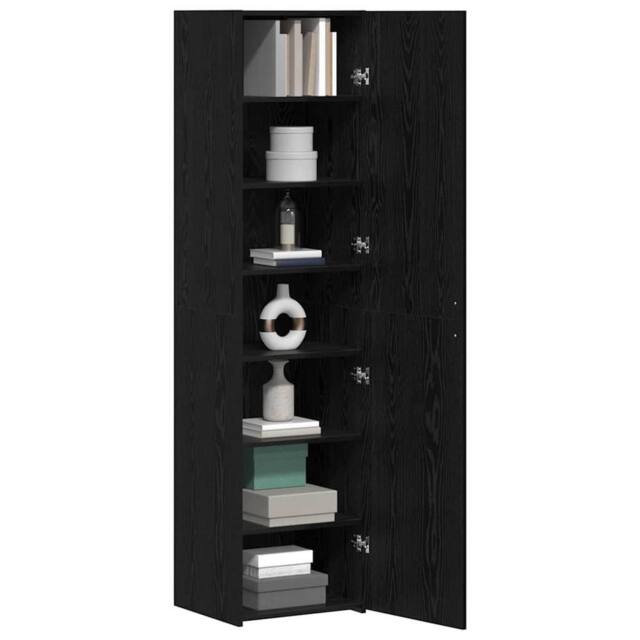 Berkfield Home Highboard Black Oak 45x42.5x185 cm Engineered Wood - image 1