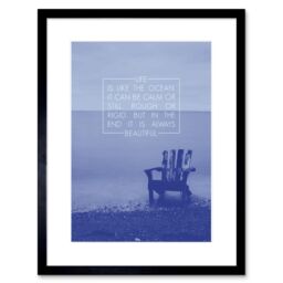 "Artery8 Wall Art Print Quote Life Ocean Sea Framed in Black - Size: W7"" x H9""" - thumbnail 1