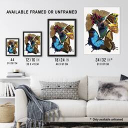 "Artery8 Colourful Vintage Butterflies Vintage Wall Art Print Eugene Seguy - Size: W24"" x H32""" - thumbnail 3