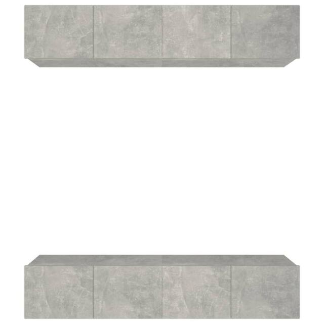 Berkfield Home TV Cabinets 4 pcs Concrete Grey 80x30x30 cm Engineered Wood - Size: 80 x 30 x 30 cm - image 1