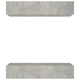 Berkfield Home TV Cabinets 4 pcs Concrete Grey 80x30x30 cm Engineered Wood - Size: 80 x 30 x 30 cm - thumbnail 1