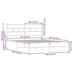 Berkfield Home Elegant Bed Frame without Mattress with Headboard Sonoma Oak 140x in Brown - thumbnail 9