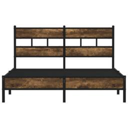 Berkfield Home Elegant Bed Frame without Mattress with Headboard Sonoma Oak 140x in Brown - thumbnail 4