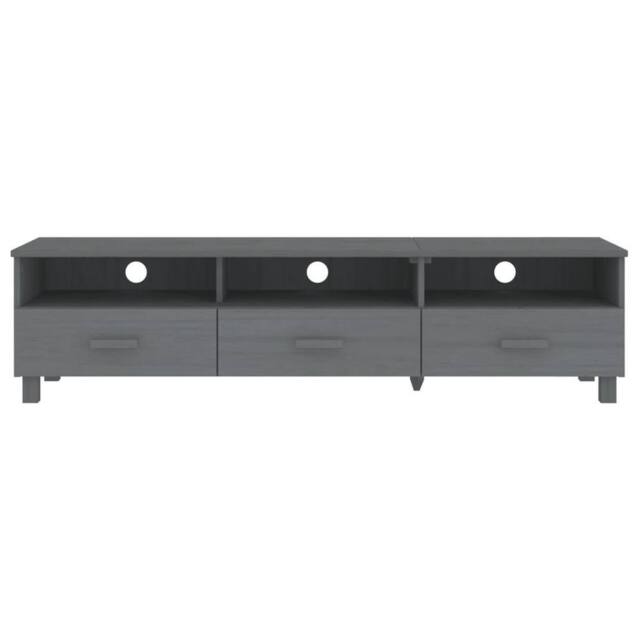 Berkfield Home TV Cabinet HAMAR Dark Grey 158x40x40 cm Solid Wood Pine - Size: 158 x 40 x 40 cm - image 1
