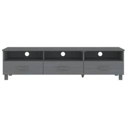 Berkfield Home TV Cabinet HAMAR Dark Grey 158x40x40 cm Solid Wood Pine - Size: 158 x 40 x 40 cm