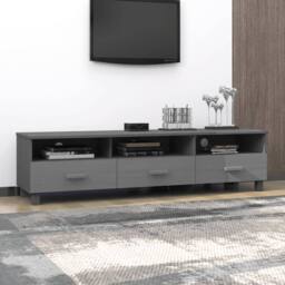 Berkfield Home TV Cabinet HAMAR Dark Grey 158x40x40 cm Solid Wood Pine - Size: 158 x 40 x 40 cm - thumbnail 7